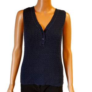 𝅺JEANNE PIERRE cable style V-neck tank top (code-P200)